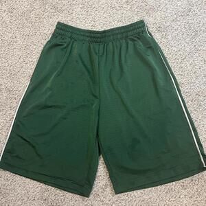 Green youth basketball shorts.